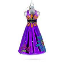 Load image into Gallery viewer, Elegant Purple Dress Glass Christmas Ornament