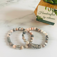 Load image into Gallery viewer, Pink Zebra Jasper Positivity Bracelets