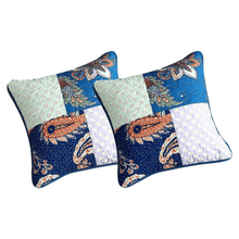 Load image into Gallery viewer, Tache Cotton Patchwork Paisley Bohemian Night Flower Cushion Cover 2-Pieces (JHW-882)