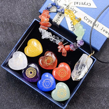 Load image into Gallery viewer, 7 Chakra Healing Hearts Crystal Box
