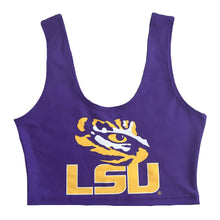 Load image into Gallery viewer, LSU Purple Crop Tank Top