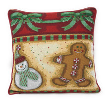 Load image into Gallery viewer, DaDa Bedding Set of 4 Pieces - Magical Santa Snowman Gingerbread Christmas Holiday Tapestry Throw Pillow Covers Bundle Pack - 16" x 16"