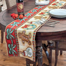 Load image into Gallery viewer, DaDa Bedding Gingerbread Snowman Holiday Woven Tapestry Dining Table Runner (12917)