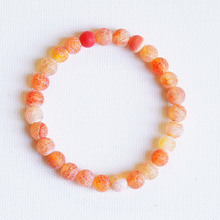 Load image into Gallery viewer, Orange Sun Cracked Agate Crystal Bracelet