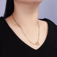 Load image into Gallery viewer, 14K Gold Filled Toggle Clasps Paperclip Chain 19"  Necklace | Silver or Gold