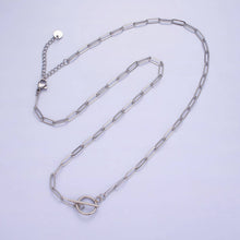 Load image into Gallery viewer, 14K Gold Filled Toggle Clasps Paperclip Chain 19"  Necklace | Silver or Gold
