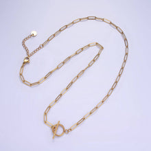 Load image into Gallery viewer, 14K Gold Filled Toggle Clasps Paperclip Chain 19"  Necklace | Silver or Gold