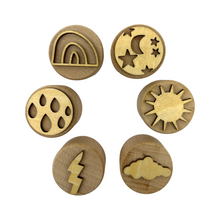 Load image into Gallery viewer, **Pre-order (Ships in 3-4 Weeks)**Wooden Playdough Stampers Set