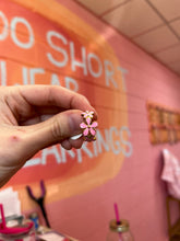 Load image into Gallery viewer, Pink Flower Trio Titanium Ring