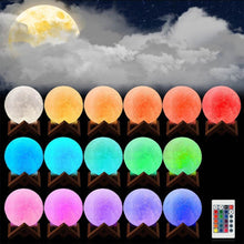 Load image into Gallery viewer, 3D Printing Moon Lamp - 16 Colors Emitting