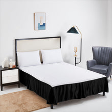 Load image into Gallery viewer, Tache Glam Night Out Satin Black Tailored Platform 14" Bed Skirt Dust Ruffle (1622)