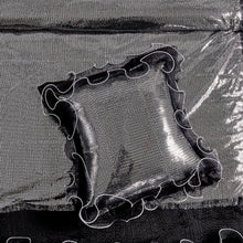 Load image into Gallery viewer, Tache Luxurious Glam Night Out Silver Sequin Black Organza Ruffle 6pc Comforter Set (1622)