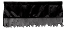 Load image into Gallery viewer, Tache Satin Ruffle Window Curtain Tailored Black 18x52" Valance (1622)