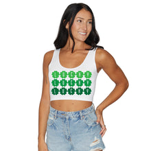 Load image into Gallery viewer, Lucky Shamrock Repeat Crop Tank Top