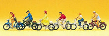 Load image into Gallery viewer, Preiser 10091 HO Scale Recreation &amp; Sports -- Bike Riders w/Bicycles