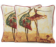 Load image into Gallery viewer, Tache Abstract Ballerina Art Golden Beige Woven Tapestry Throw Pillow Cover (18110)