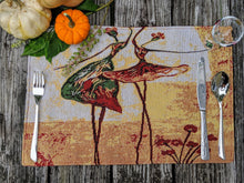 Load image into Gallery viewer, Tache Abstract Art Ballet Ballerina Dancers Beige Woven Tapestry Placemat Set (18110)