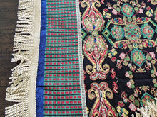 Load image into Gallery viewer, Tache Elegant Black Ornate Paisley Woven Tapestry Tablecloth (18192)