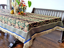Load image into Gallery viewer, Tache Elegant Black Ornate Paisley Woven Tapestry Tablecloth (18192)
