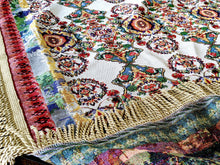 Load image into Gallery viewer, Tache Elegant Ivory Colorful Ornate Paisley Woven Tapestry Tablecloth (18193)