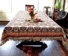 Load image into Gallery viewer, Tache Elegant Ivory Colorful Ornate Paisley Woven Tapestry Tablecloth (18193)