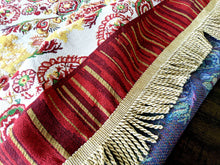 Load image into Gallery viewer, Tache Elegant Burgundy Ornate Paisley Woven Tapestry Tablecloth (18194)