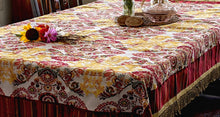 Load image into Gallery viewer, Tache Elegant Burgundy Ornate Paisley Woven Tapestry Tablecloth (18194)