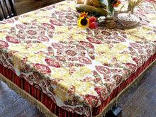 Load image into Gallery viewer, Tache Elegant Burgundy Ornate Paisley Woven Tapestry Tablecloth (18194)