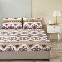 Load image into Gallery viewer, DaDa Bedding Majestic Oriental Kilim Fitted Sheet - w/ Pillow Cases Royal Persian Traditional Design Intricate Ornate Ornament Print