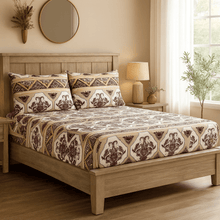 Load image into Gallery viewer, DaDa Bedding Majestic Oriental Kilim Fitted Sheet - w/ Pillow Cases Royal Persian Traditional Design Intricate Ornate Ornament Print