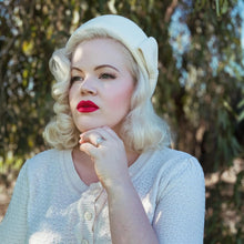 Load image into Gallery viewer, The Head-Turner Structured Beret by Lipstick &amp; Chrome -WHITE