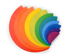 Load image into Gallery viewer, **Pre-order (Ships in 1-2 Weeks)**11 Pcs Large Wooden Rainbow Stacking Semi-circles Building Boards Set in Primary Colors
