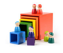 Load image into Gallery viewer, 6-Piece Primary Color Rainbow Wooden Nesting Box Set