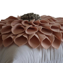 Load image into Gallery viewer, Customizable Blush Felt Flower Decorative Pillow Cover
