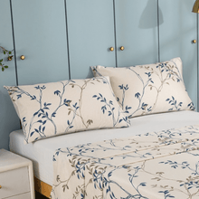 Load image into Gallery viewer, Tache Poplin Cotton Elegant Leaf Vine Cream Beige Pillowcase (JHW-842)