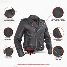 Load image into Gallery viewer, Classic Star Black Men's Leather Motorcycle Jacket – Adjustable Fit