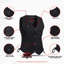 Load image into Gallery viewer, Women's Denim Classic Side Lace Vest