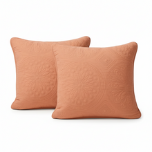 Load image into Gallery viewer, Tache Cotton Stone Washed Rustic Orange Medallion Tuscany Sunrise Cushion Covers / Euro Sham (JHW-595)