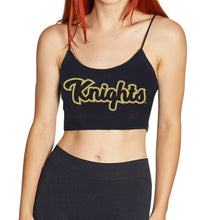 Load image into Gallery viewer, UCF Knights Cursive Outline Black Spaghetti Tank
