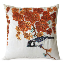 Load image into Gallery viewer, Autumn Leaves and Bird Pillow