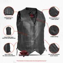 Load image into Gallery viewer, Men's Line Ranger Multi-Pocket Motorcycle Vest - Black