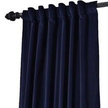 Load image into Gallery viewer, Handcrafted Navy Blue Cotton Velvet Curtain