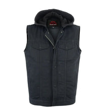 Load image into Gallery viewer, Men's Black Denim Single Back Panel Concealment Vest w/Rem