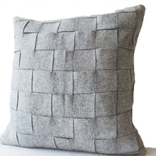 Load image into Gallery viewer, Handmade Felt Weave Pillow in Grey