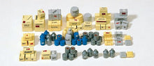 Load image into Gallery viewer, Preiser 17100 HO Scale Cargo Kit -- Assorted Crates, Boxes, Sacks &amp; More pkg(90)