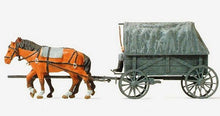 Load image into Gallery viewer, Preiser 16588 HO Scale Former German Army WWII Horse-Drawn Transport (Kit)