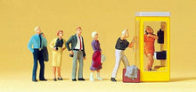 Load image into Gallery viewer, Preiser 10523 HO Scale Pedestians -- Waiting Persons At The Telephone Booth