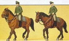 Load image into Gallery viewer, Preiser 10390 HO Scale Police Mounted On Horseback -- German Officers pkg(2)