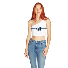 Load image into Gallery viewer, West Virginia Mountaineers White One Shoulder Top