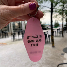 Load image into Gallery viewer, 1st Place in Giving Zero Fucks Keychain in Blush Pink